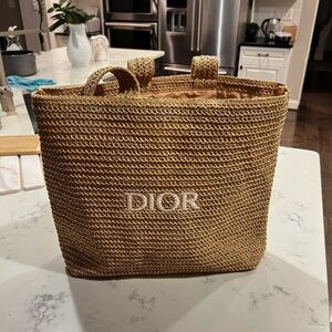 Dior Beige Woven raffia Tote bag
